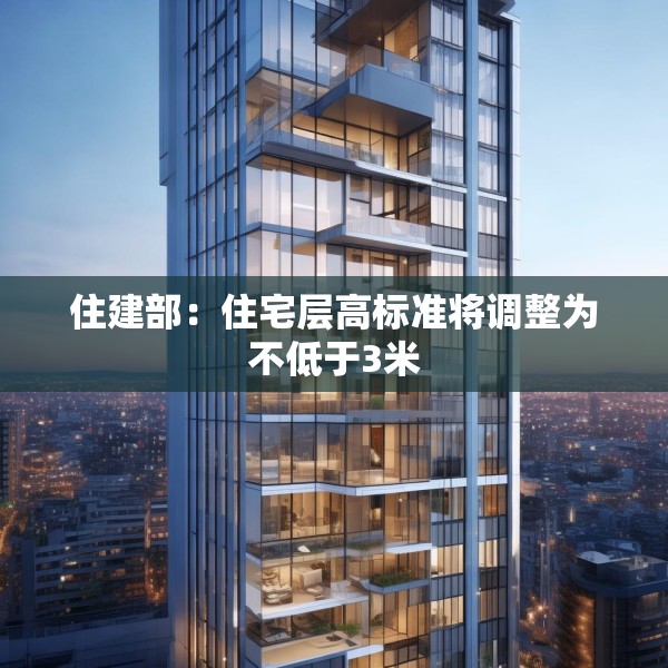 住建部：住宅层高标准将调整为不低于3米