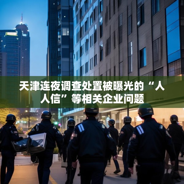天津连夜调查处置被曝光的“人人信”等相关企业问题