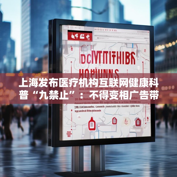 上海发布医疗机构互联网健康科普“九禁止”：不得变相广告带货牟利