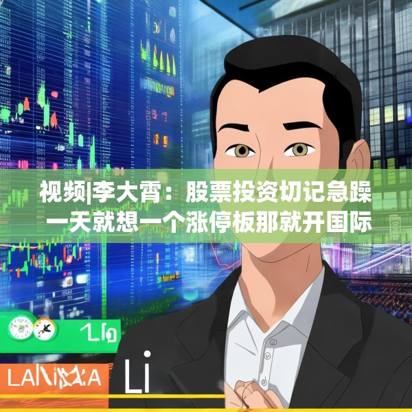 视频|李大霄：股票投资切记急躁 一天就想一个涨停板那就开国际玩笑了