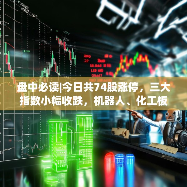 盘中必读|今日共74股涨停，三大指数小幅收跌，机器人、化工板块表现活跃