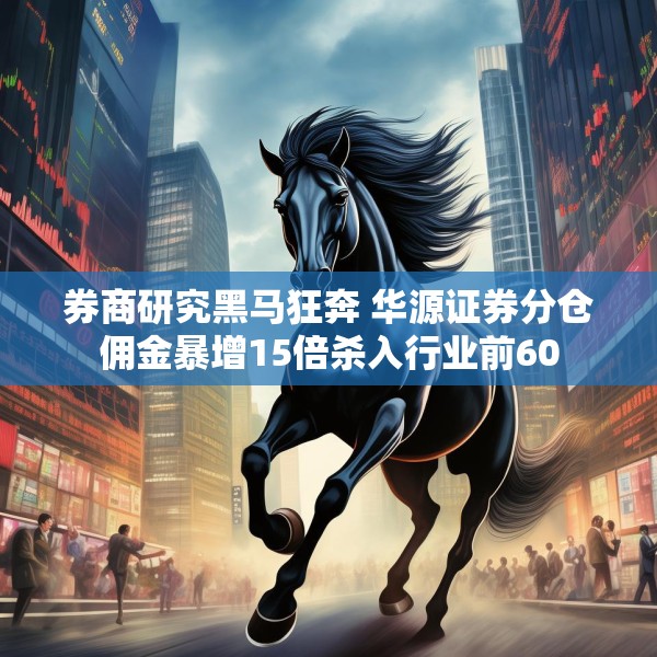 券商研究黑马狂奔 华源证券分仓佣金暴增15倍杀入行业前60