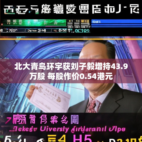 北大青鸟环宇获刘子毅增持43.9万股 每股作价0.54港元