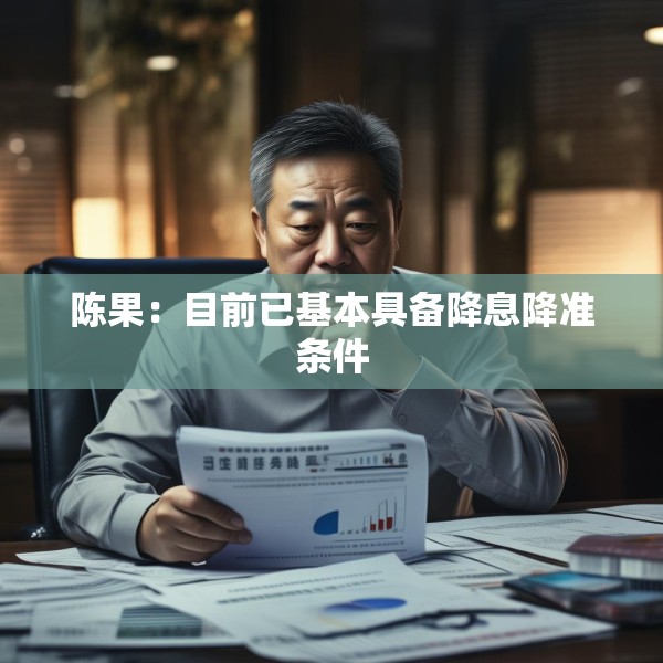 陈果：目前已基本具备降息降准条件