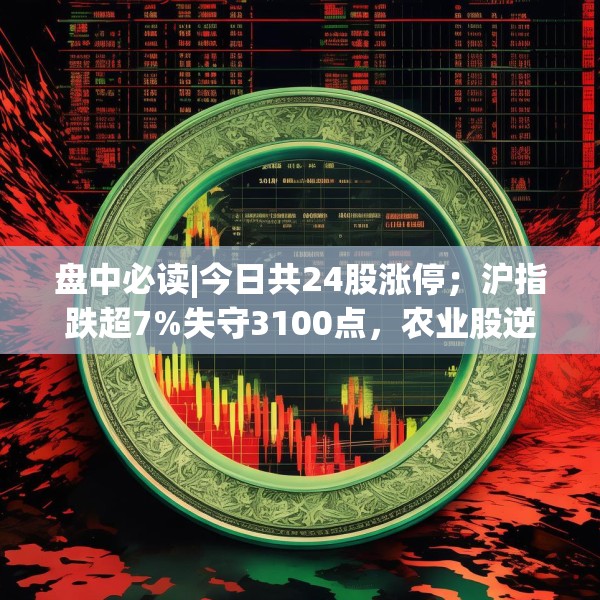 盘中必读|今日共24股涨停；沪指跌超7%失守3100点，农业股逆势上涨