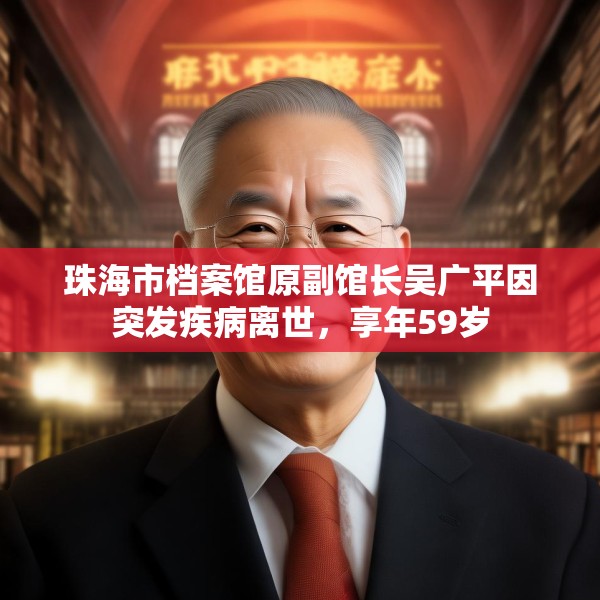 珠海市档案馆原副馆长吴广平因突发疾病离世，享年59岁