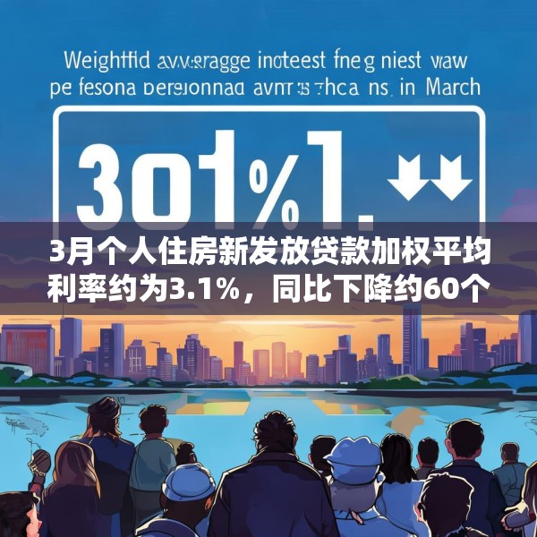 3月个人住房新发放贷款加权平均利率约为3.1%，同比下降约60个基点