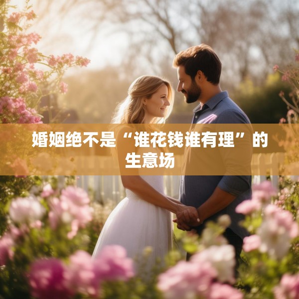 婚姻绝不是“谁花钱谁有理”的生意场