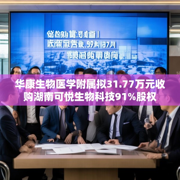 华康生物医学附属拟31.77万元收购湖南可悦生物科技91%股权