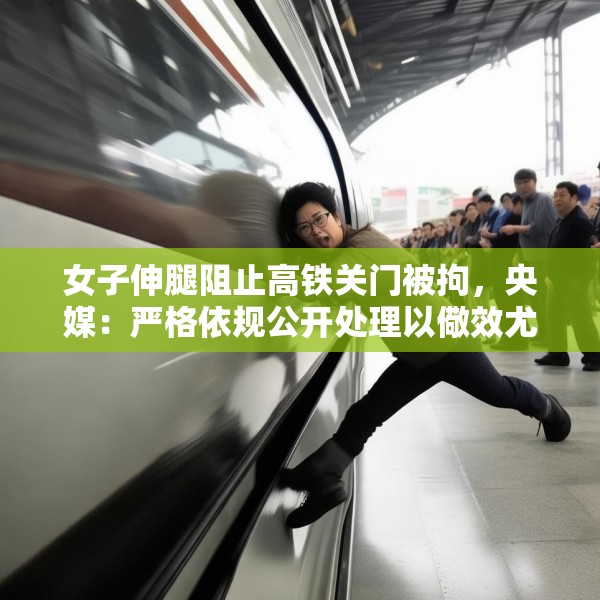 女子伸腿阻止高铁关门被拘，央媒：严格依规公开处理以儆效尤