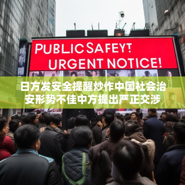 日方发安全提醒炒作中国社会治安形势不佳中方提出严正交涉