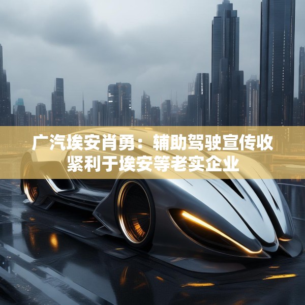 广汽埃安肖勇：辅助驾驶宣传收紧利于埃安等老实企业