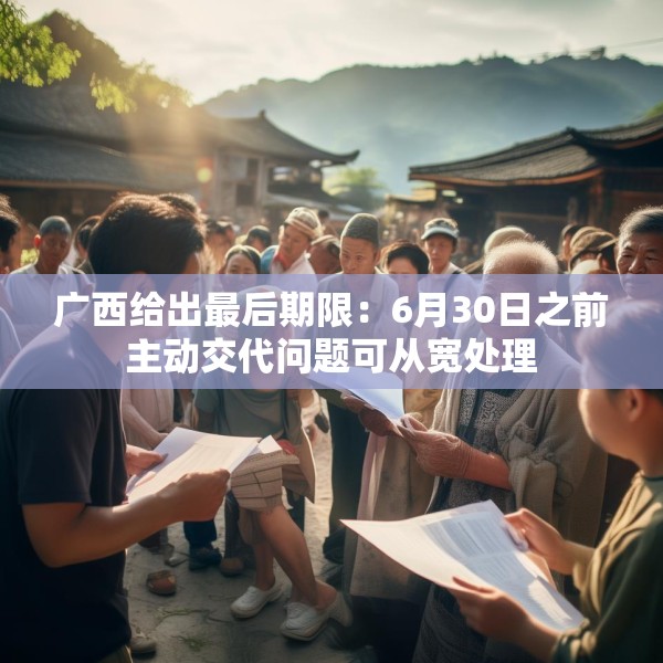 广西给出最后期限：6月30日之前主动交代问题可从宽处理
