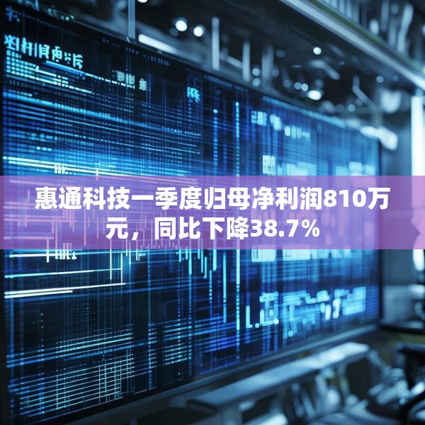 惠通科技一季度归母净利润810万元，同比下降38.7%