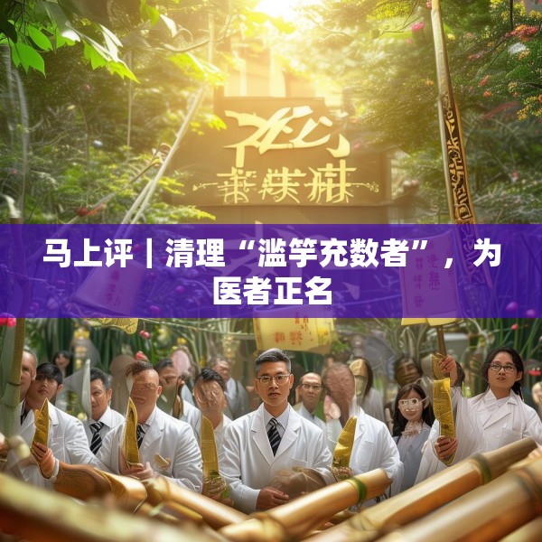 马上评｜清理“滥竽充数者”，为医者正名