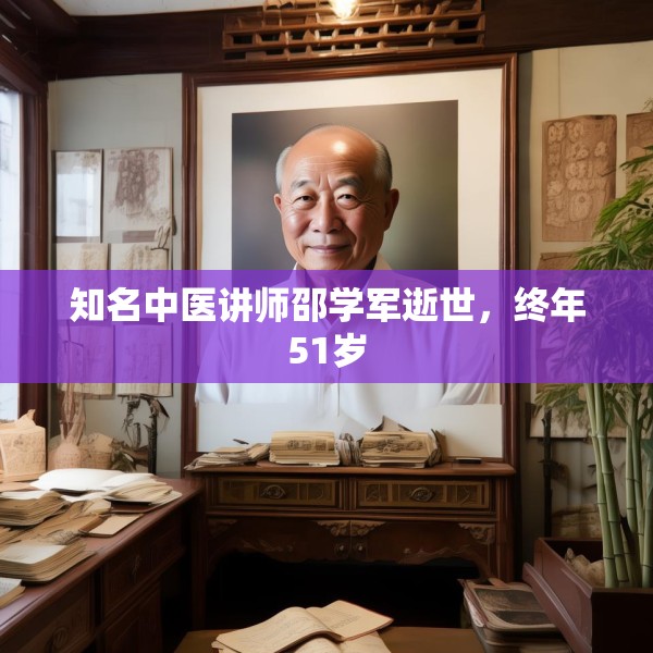 知名中医讲师邵学军逝世，终年51岁