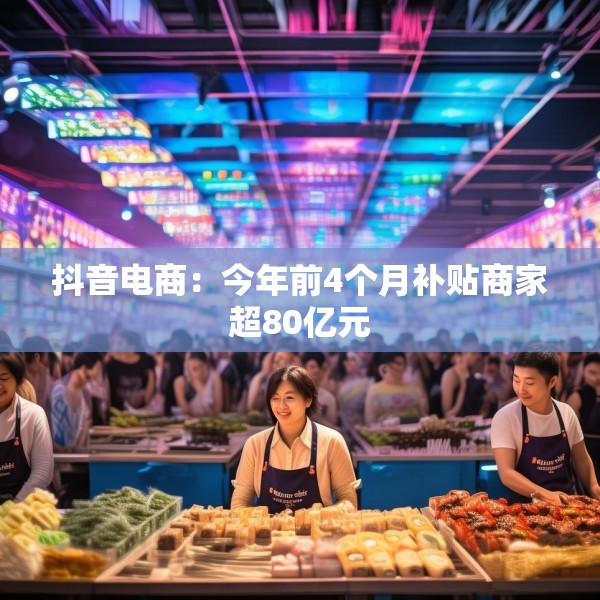 抖音电商：今年前4个月补贴商家超80亿元