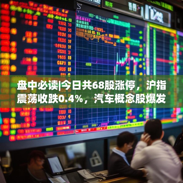 盘中必读|今日共68股涨停，沪指震荡收跌0.4%，汽车概念股爆发
