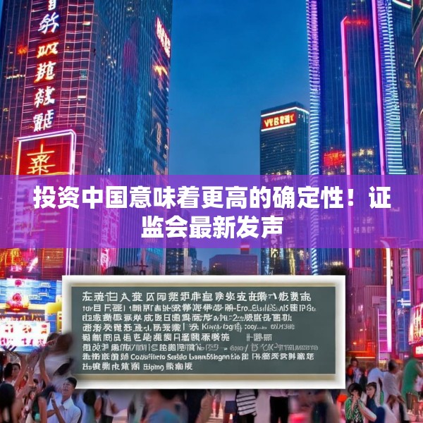 投资中国意味着更高的确定性！证监会最新发声