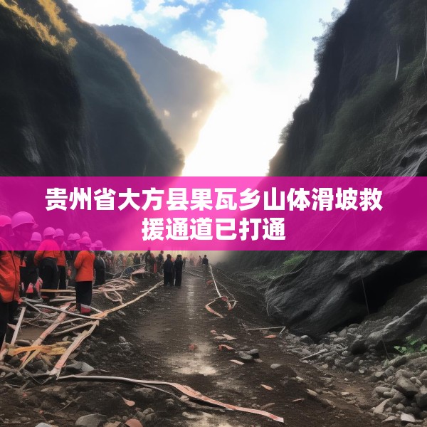 贵州省大方县果瓦乡山体滑坡救援通道已打通