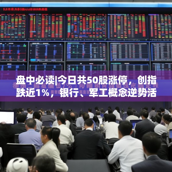 盘中必读|今日共50股涨停，创指跌近1%，银行、军工概念逆势活跃