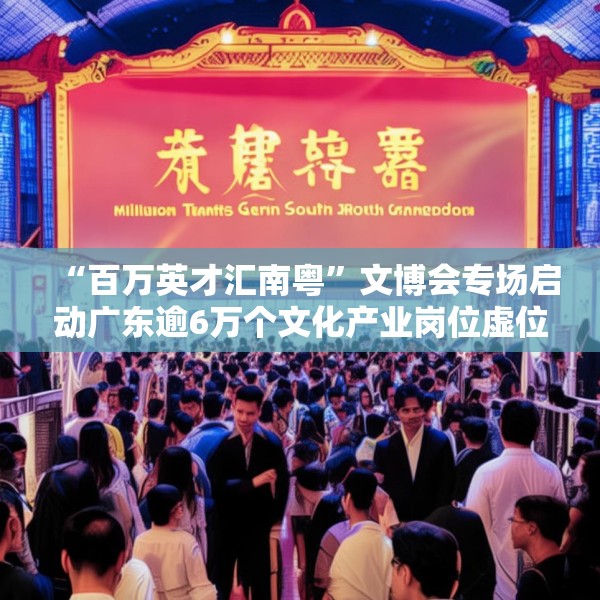 “百万英才汇南粤”文博会专场启动广东逾6万个文化产业岗位虚位以待