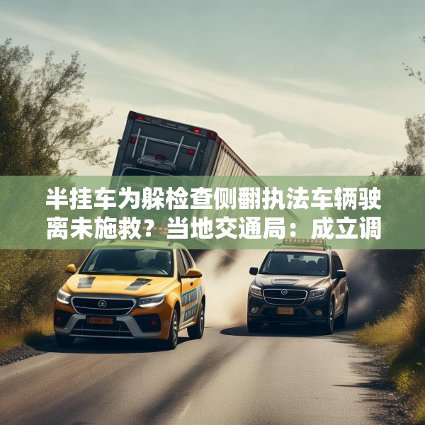 半挂车为躲检查侧翻执法车辆驶离未施救？当地交通局：成立调查组