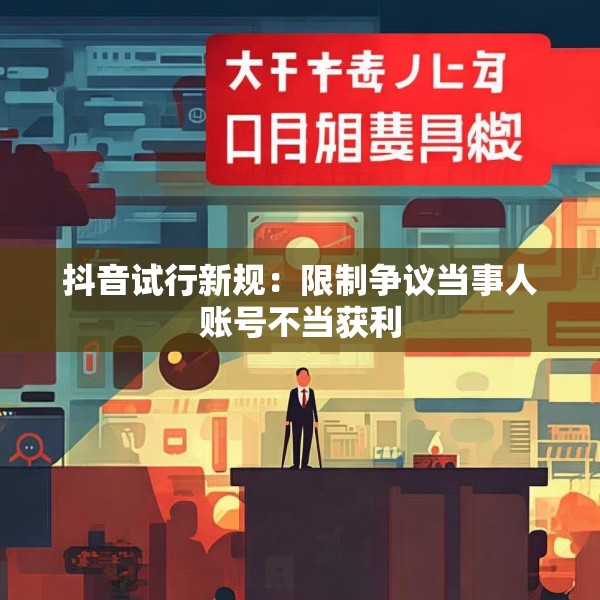 抖音试行新规：限制争议当事人账号不当获利