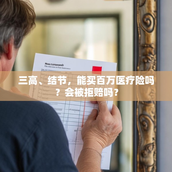 三高、结节，能买百万医疗险吗？会被拒赔吗？