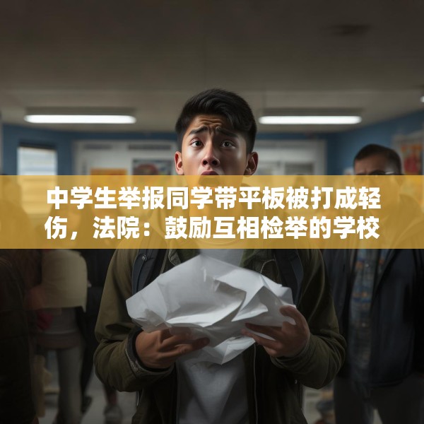 中学生举报同学带平板被打成轻伤，法院：鼓励互相检举的学校应担责三成