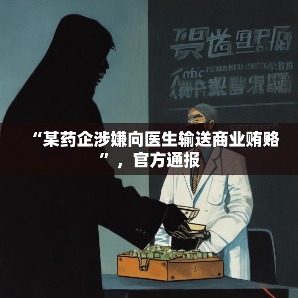 “某药企涉嫌向医生输送商业贿赂”，官方通报