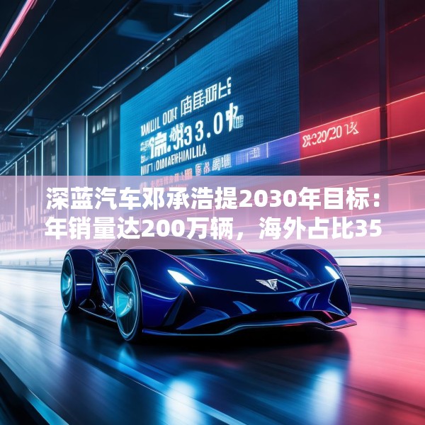 深蓝汽车邓承浩提2030年目标：年销量达200万辆，海外占比35%