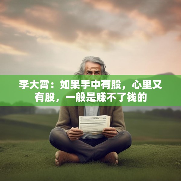 李大霄：如果手中有股，心里又有股，一般是赚不了钱的