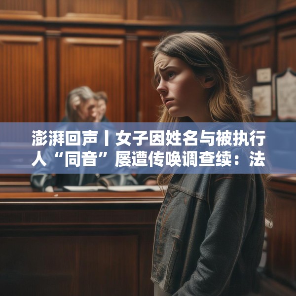 澎湃回声丨女子因姓名与被执行人“同音”屡遭传唤调查续：法院向其道歉