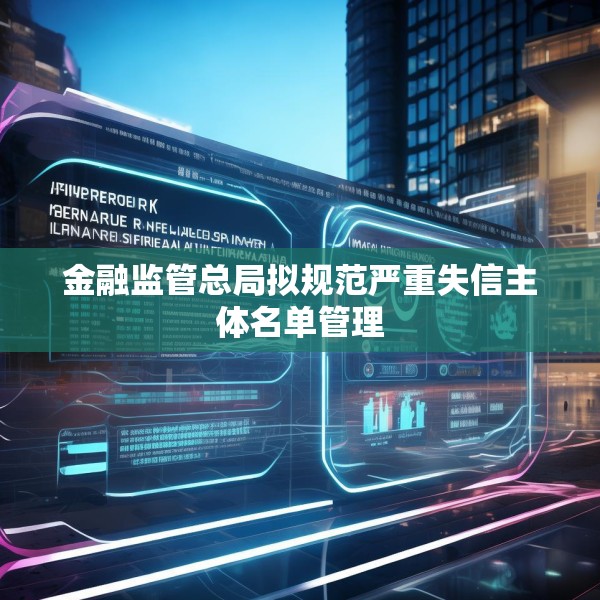 金融监管总局拟规范严重失信主体名单管理