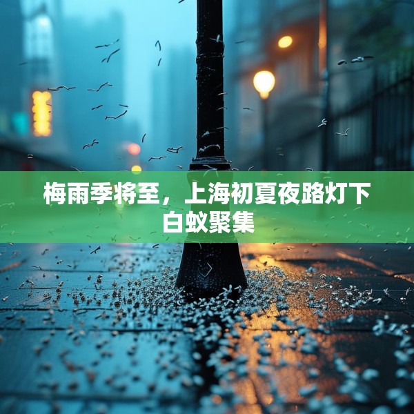 梅雨季将至，上海初夏夜路灯下白蚁聚集