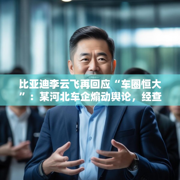 比亚迪李云飞再回应“车圈恒大”：某河北车企煽动舆论，经查没有问题