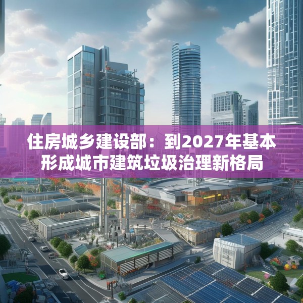 住房城乡建设部：到2027年基本形成城市建筑垃圾治理新格局