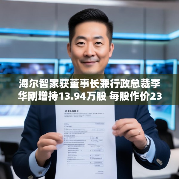 海尔智家获董事长兼行政总裁李华刚增持13.94万股 每股作价23.1港元