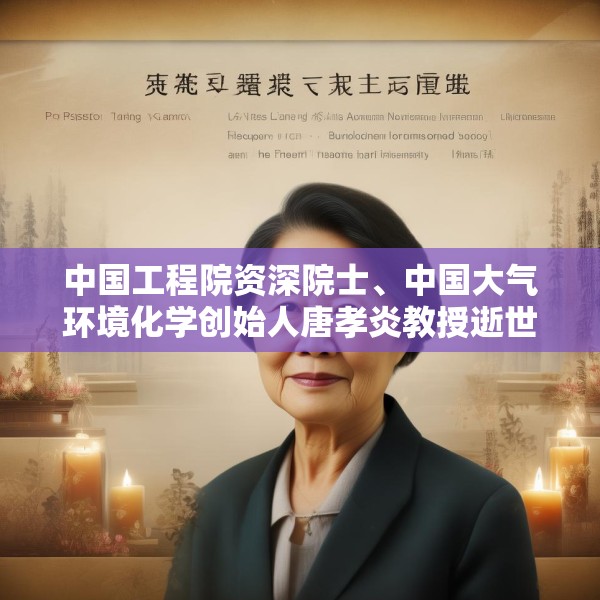 中国工程院资深院士、中国大气环境化学创始人唐孝炎教授逝世