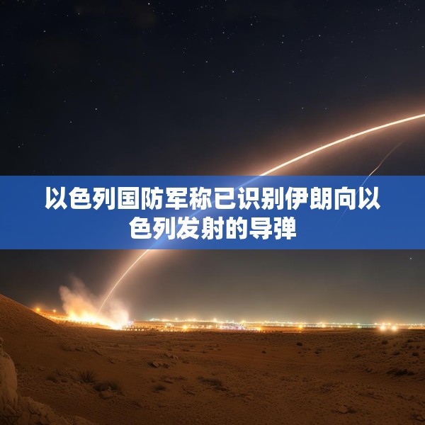 以色列国防军称已识别伊朗向以色列发射的导弹