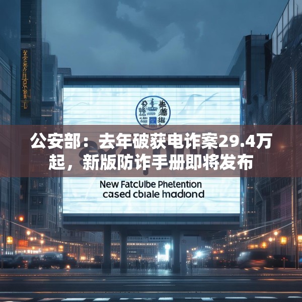 公安部：去年破获电诈案29.4万起，新版防诈手册即将发布